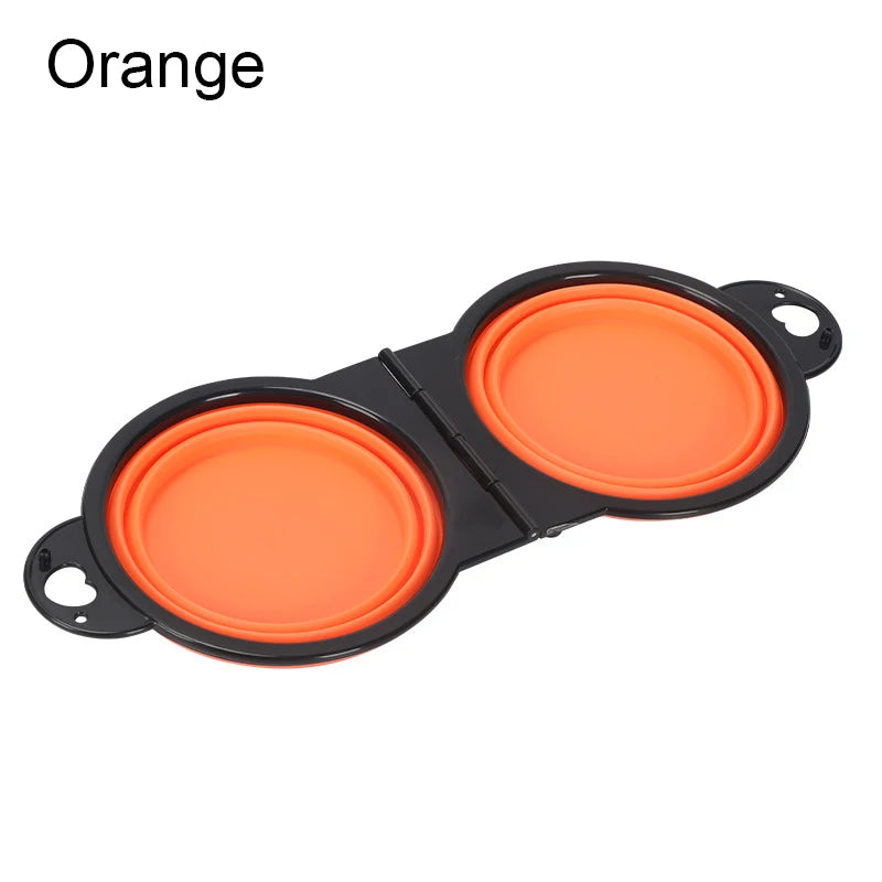 Foldable 2-in-1 Pet Bowl Portable Food & Water Tray for Dog