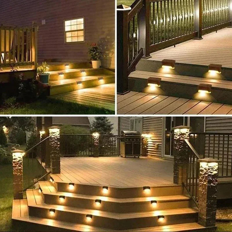 Solar LED Deck Lights for Outdoor Stairs & Garden