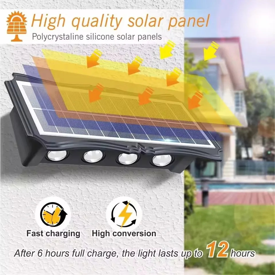 ☀️ Outdoor Solar Wall Lamp – Waterproof LED Up & Down Lighting for Garden & Yard Décor