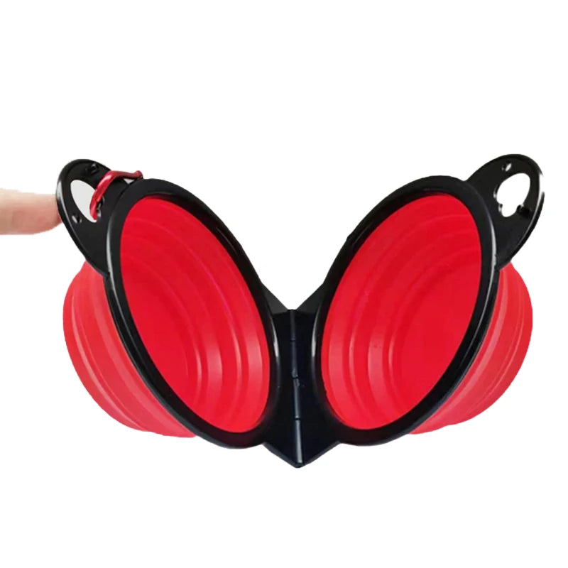 Foldable 2-in-1 Pet Bowl Portable Food & Water Tray for Dog