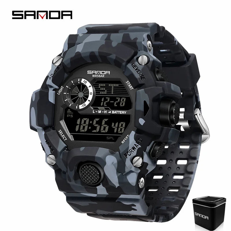 Reloj Deportivo Militar  Resistente al Agua y Diseño Camuflaje