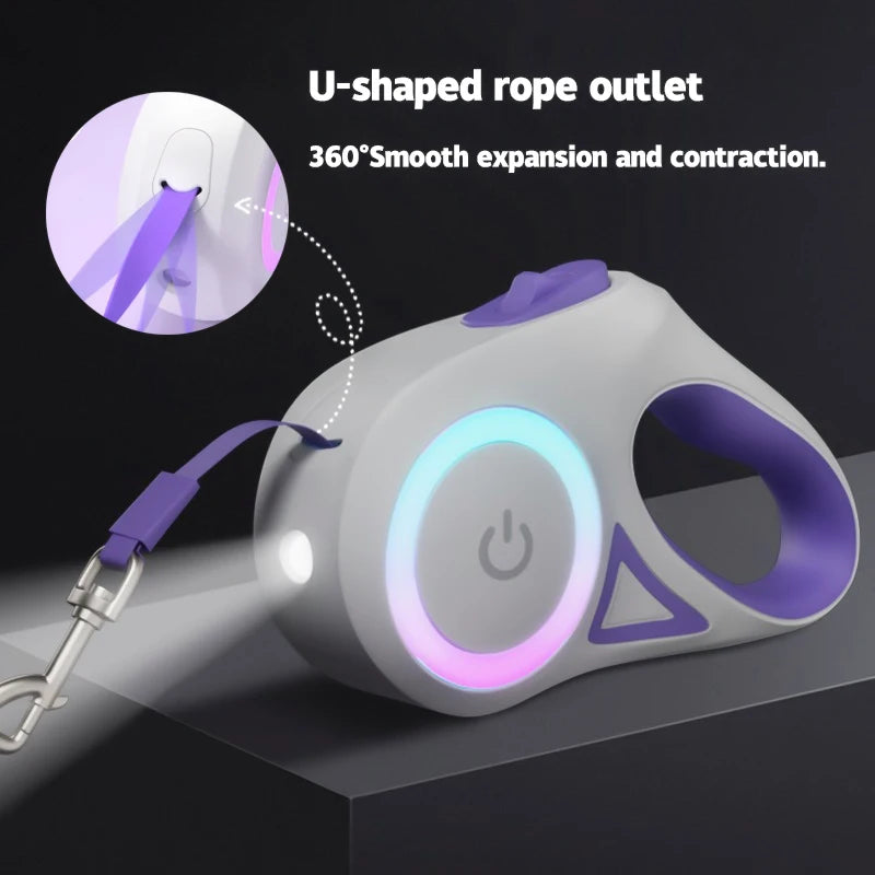 LED Retractable Dog Leash – 3M/5M for Small, Medium & Large Pets
