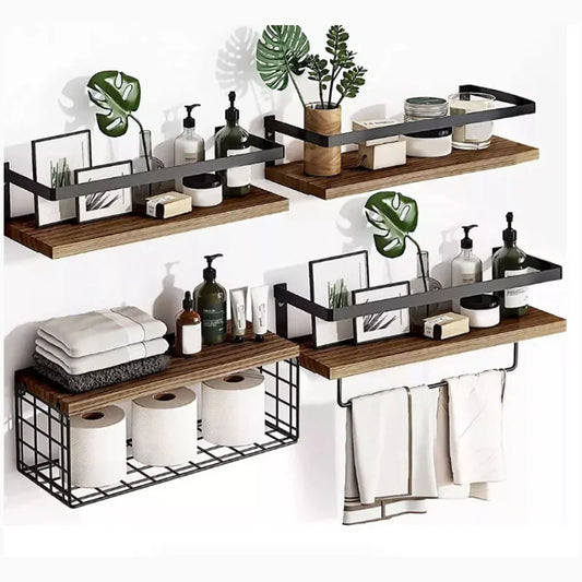 Estantería flotante de 4 Uds., 15,7 pulgadas de largo, organizadores y almacenamiento de baño, estantería para libros, habitación, hogar, decoración de aula