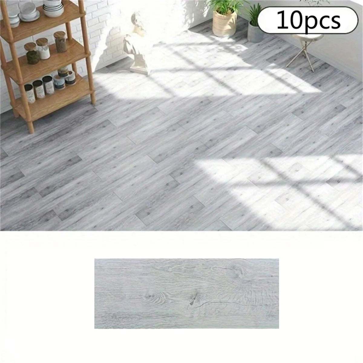 10 Pegatinas PVC 40x15cm Efecto Madera Gruesa | Suelo Vinílico Autoadhesivo e Impermeable