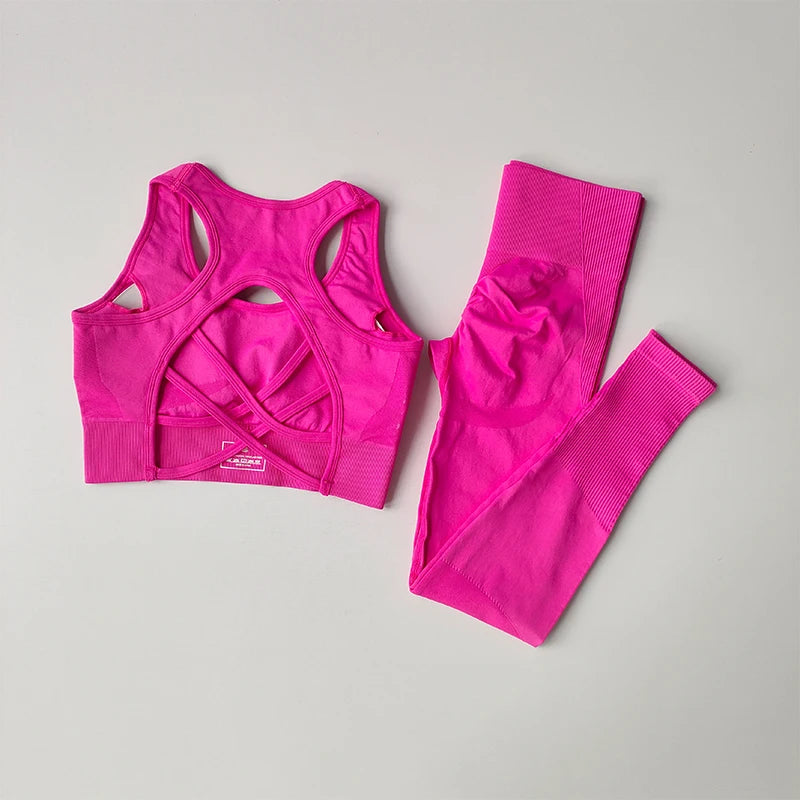 Set 2PCS Sports Bra & Leggings - Ropa Deportiva Mujer para Yoga & Fitness