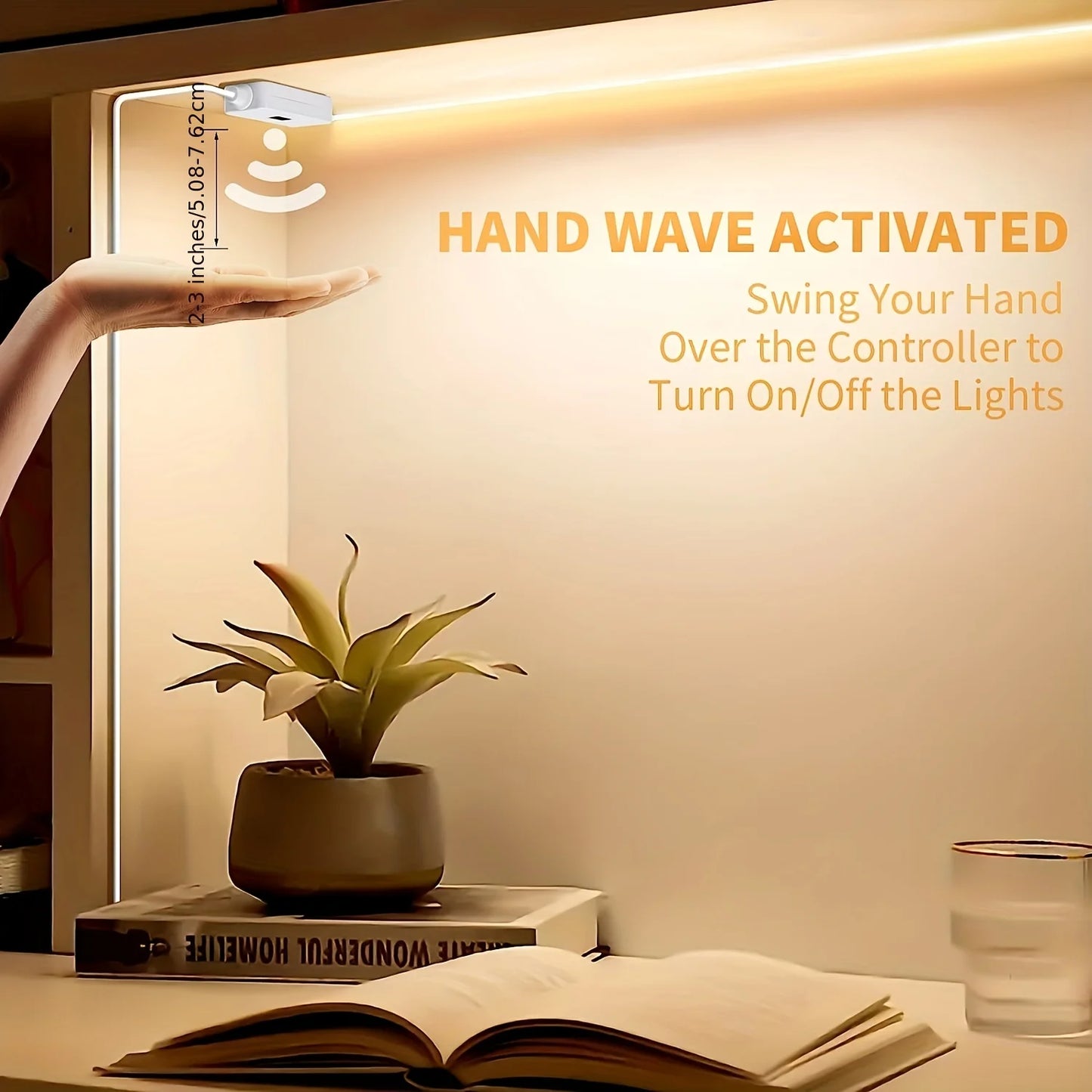 USB LED Strip Light with Motion & Hand Scan Sensor 5V Dimmable Lighting for Closet & Kitchen