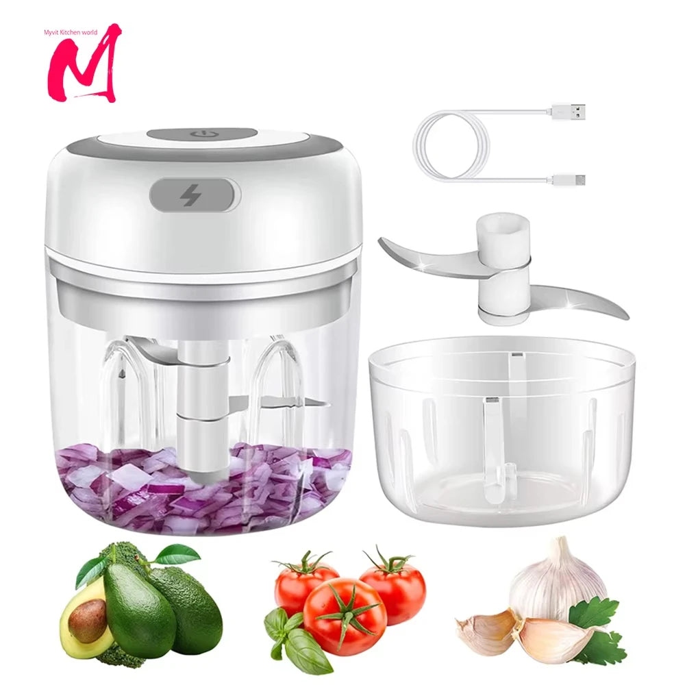 ⚡ Mini Electric Food Chopper  USB Portable Garlic, Meat & Vegetable Grinder