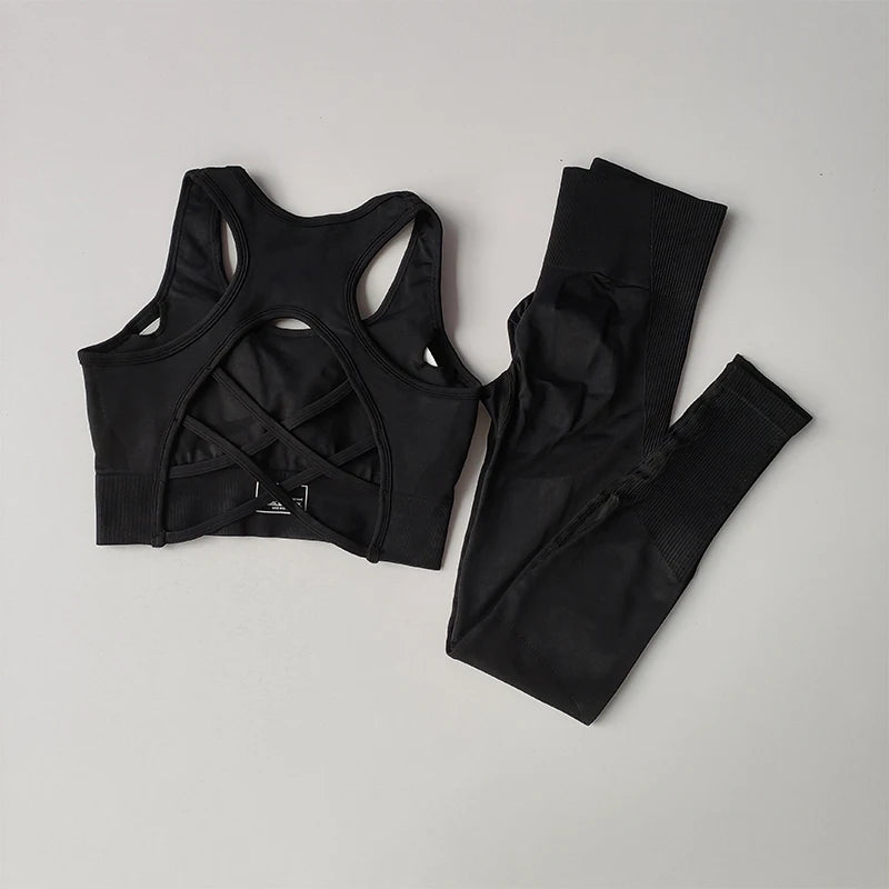 Set 2PCS Sports Bra & Leggings - Ropa Deportiva Mujer para Yoga & Fitness