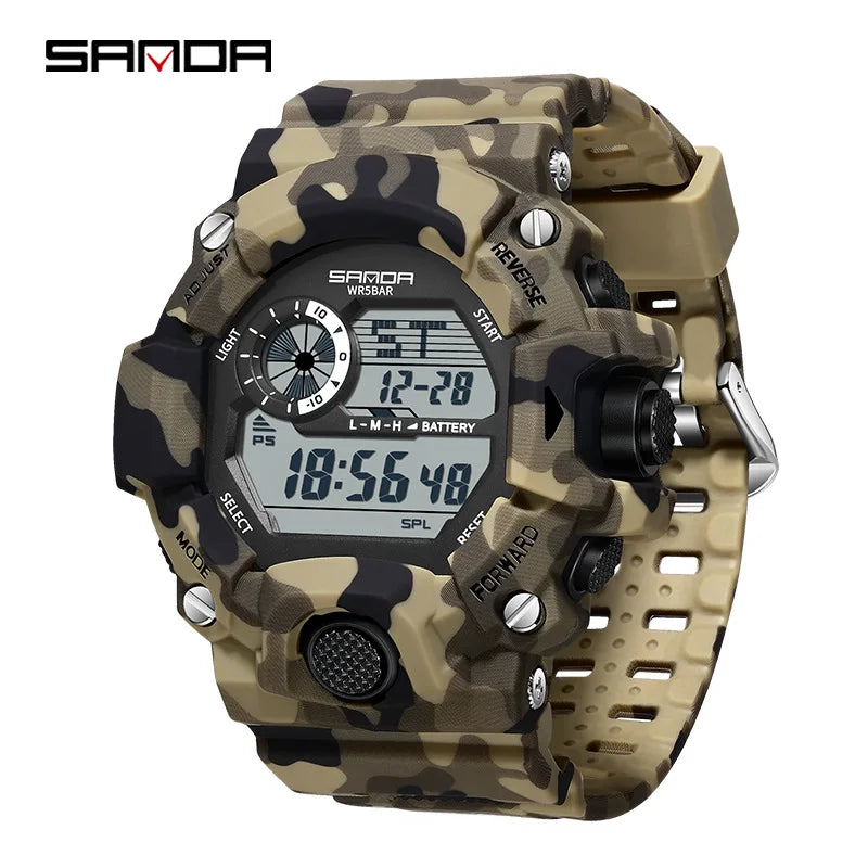 Reloj Deportivo Militar  Resistente al Agua y Diseño Camuflaje